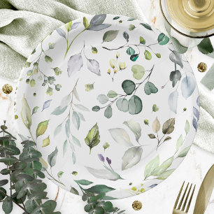 Assiettes En Carton Douceur Végétale Délicate Lavis Mariage