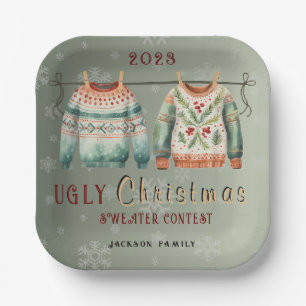 Assiettes En Carton Douille de Noël moche Plaques de papier personnali