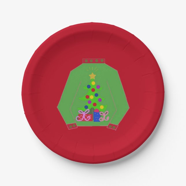 Assiettes En Carton Douleur de Noël moche (Devant)