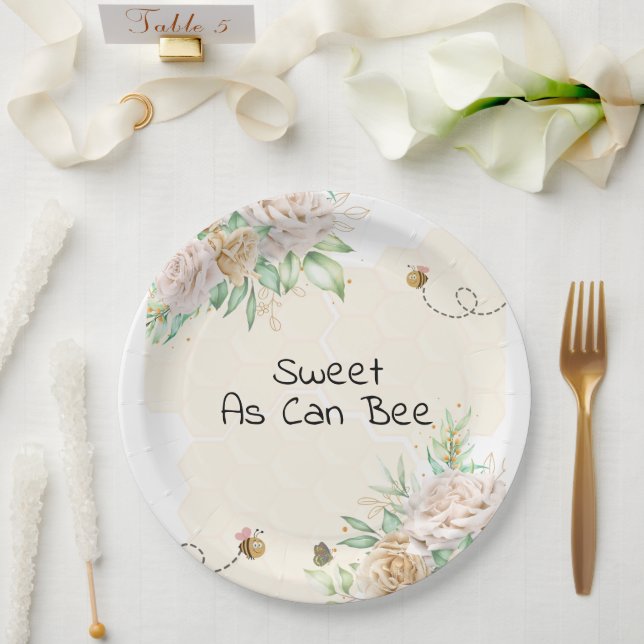 Assiettes En Carton Doux comme peut être bumble baby shower abeille (Mariage)