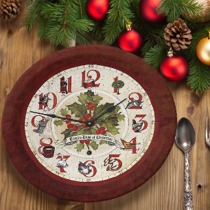 Assiettes En Carton Douze jours vintages de Noël