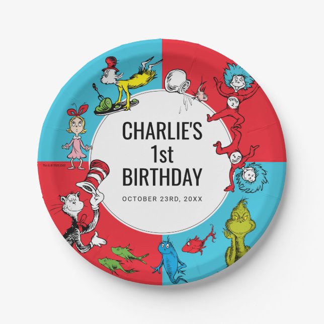 Assiettes En Carton Dr. Seuss - Caractères | ANNIVERSAIRE DE ENFANT (Devant)
