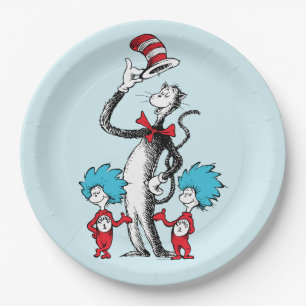 Assiettes En Carton Dr Seuss   Chat dans le Casquette, Chose un & Chos