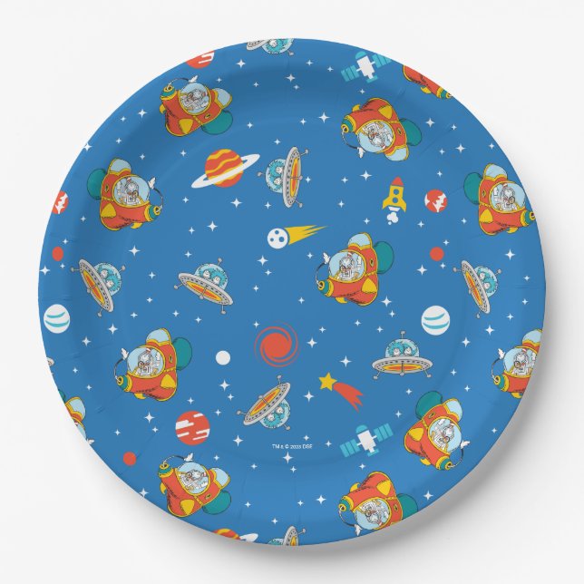 Assiettes En Carton Dr Seuss | Chat dans le Motif spatial Casquette (Devant)