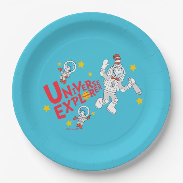 Assiettes En Carton Dr Seuss | Chat dans l'Explorateur d'univers Casqu (Devant)