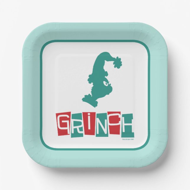Assiettes En Carton Dr Seuss | Grinch - Rouge et Vert (Recto)