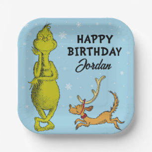 Assiettes En Carton Dr Seuss   Grinch Winter Birday