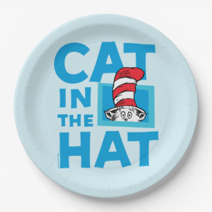 Assiettes En Carton Dr. Seuss   Logo du Chat dans le Chapeau