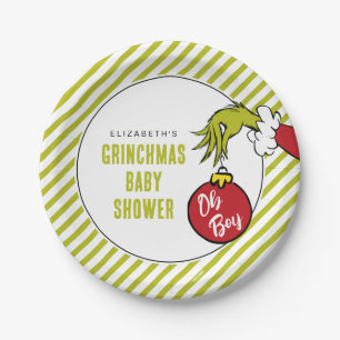 Assiettes En Carton Dr Seuss   Oh Boy Grinch Baby shower