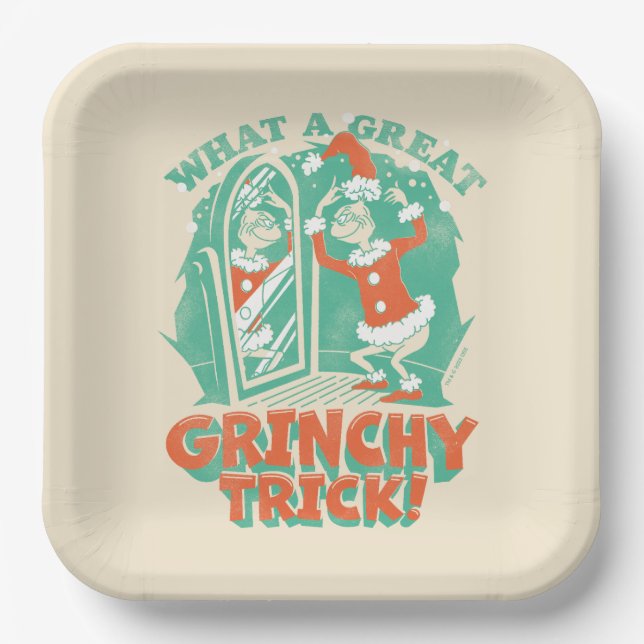 Assiettes En Carton Dr Seuss | Quelle belle petite queue de Grinchy ! (Recto)