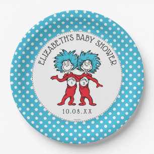 Assiettes En Carton Dr Seuss Thing One Thing Two   Baby shower jumeaux