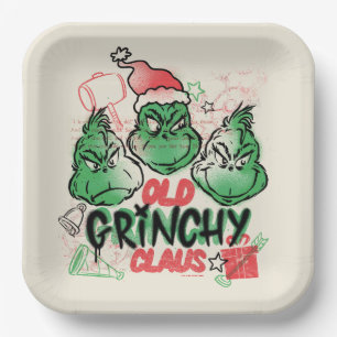 Assiettes En Carton Dr Seuss   Vieux Claus Grinch