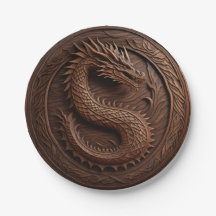 Dragon en bois sculpté simulé