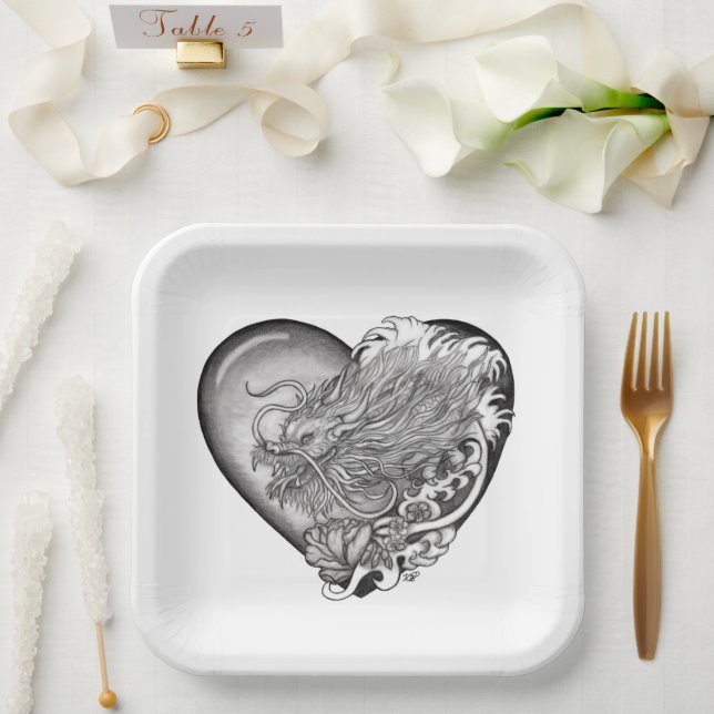 Assiettes En Carton Dragon Heart (Mariage)