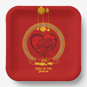 Assiettes En Carton Dragon Heart, Année du Dragon