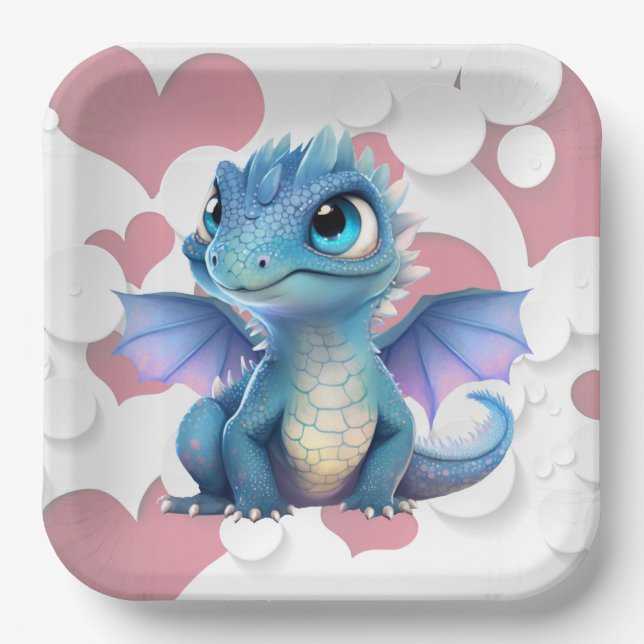 Assiettes en carton dragon paper plate (Front)