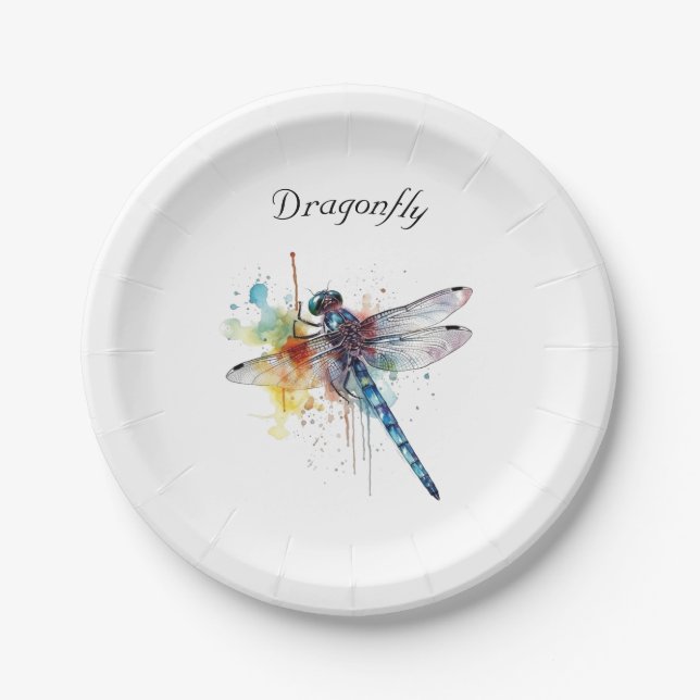 Assiettes En Carton Dragonfly Dreamscape, personnalisée (Devant)