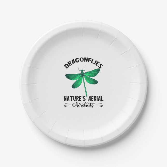 Assiettes En Carton Dragonfly Nature Insect Nature's Aerial Acrobat Dr (Devant)
