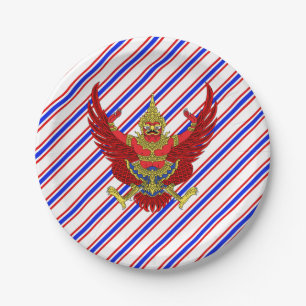 Assiettes En Carton Drapeau à rayures thaïlandais