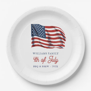 Assiettes En Carton Drapeau américain patriotique 4 juillet Réunion de