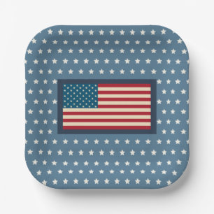 Assiettes En Carton Drapeau américain patriotique barbecue 4 juillet P