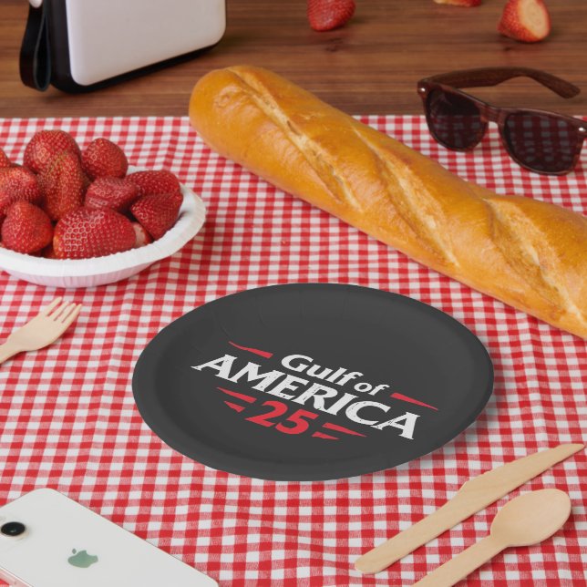 Assiettes En Carton Drapeau américain patriotique du golfe d'Amérique  (Pique-nique)