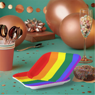 Assiettes En Carton Drapeau arc-en-ciel gay pride