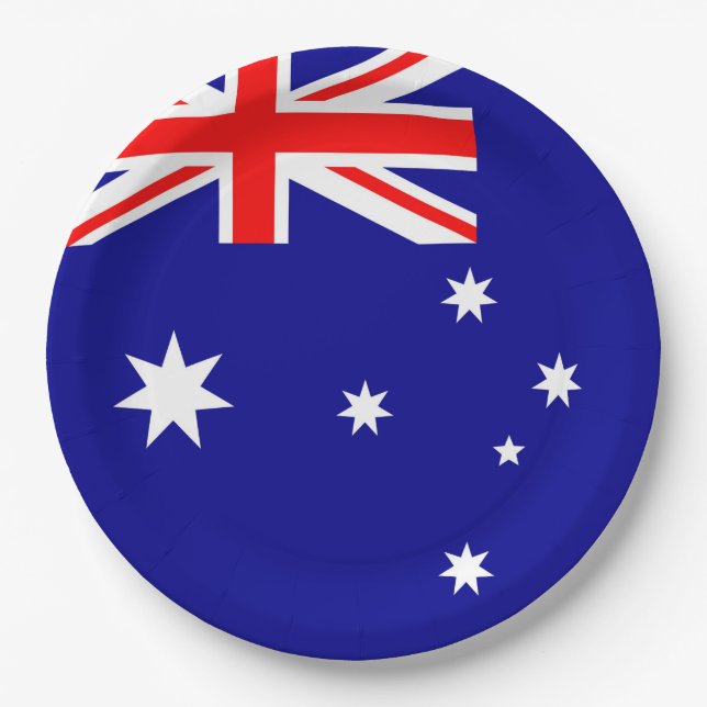 Assiettes En Carton Drapeau Australie (Devant)