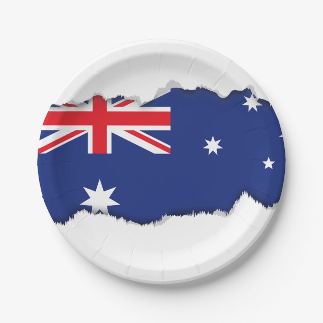 Assiettes En Carton Drapeau australien (Devant)