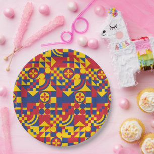 Assiettes En Carton Drapeau Colombie Motif coloré