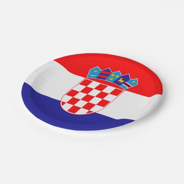 Assiettes En Carton Drapeau croate (Angle)