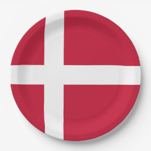 Assiettes En Carton Drapeau Danemark 