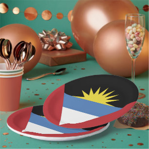Assiettes En Carton Drapeau d'Antigua-et-Barbuda
