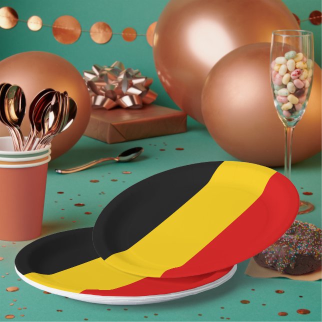 Assiettes En Carton Drapeau de Belgique (Multi)