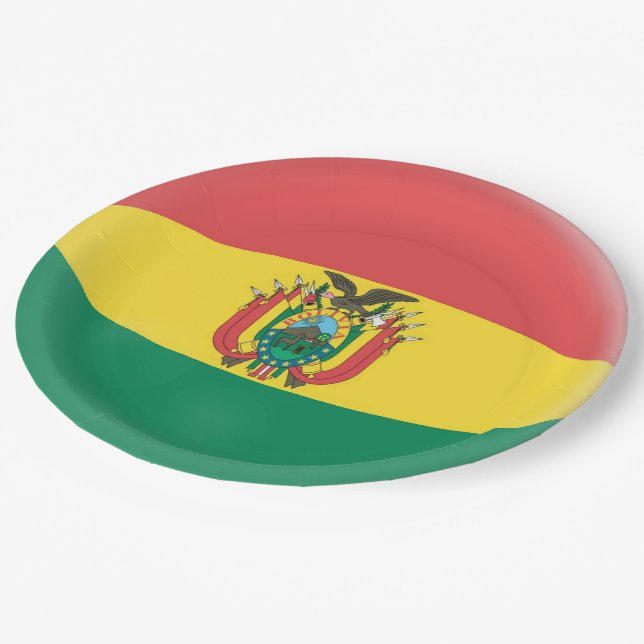 Assiettes En Carton Drapeau de Bolivien de la Bolivie (Angle)