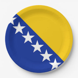 Assiettes En Carton Drapeau de Bosnie-Herzégovine