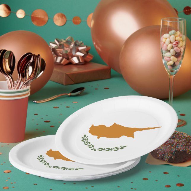 Assiettes En Carton Drapeau de Chypre (Multi)