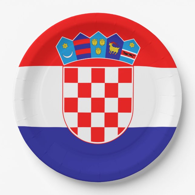 Assiettes En Carton Drapeau de Croatie (Devant)