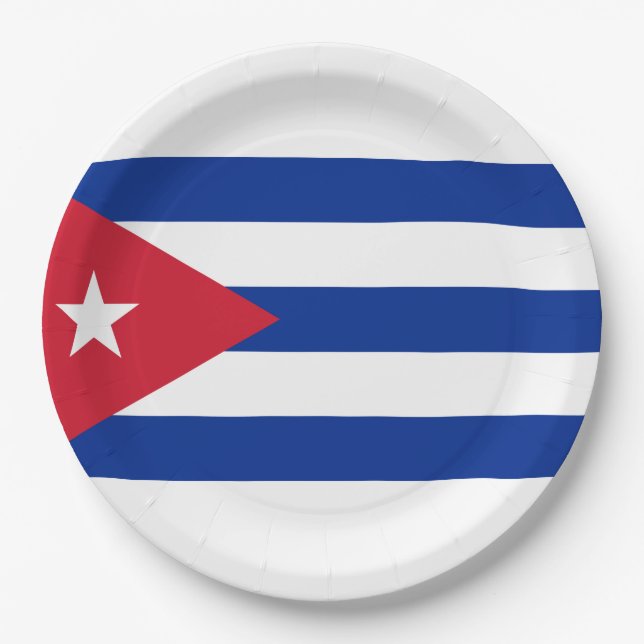 Assiettes En Carton Drapeau de Cuba (Devant)