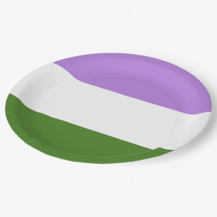 Assiettes En Carton Drapeau de fierté queer