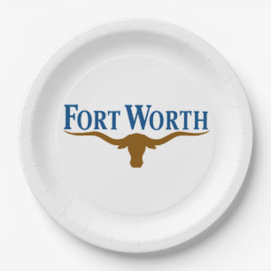 Assiettes En Carton Drapeau de Fort Worth (Texas)