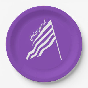 Assiettes En Carton Drapeau de garde-couleur doré