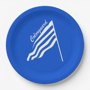 Assiettes En Carton Drapeau de garde-couleur doré