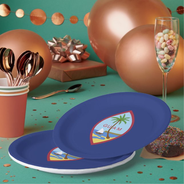 Assiettes En Carton Drapeau de Guam (Multi)