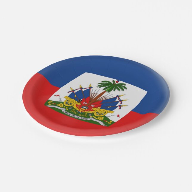 Assiettes En Carton Drapeau de haïtien du Haïti (Angle)