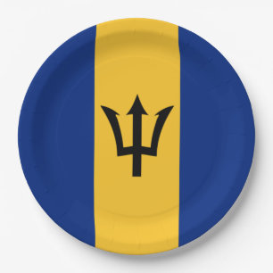 Assiettes En Carton Drapeau de la Barbade (Bajan)