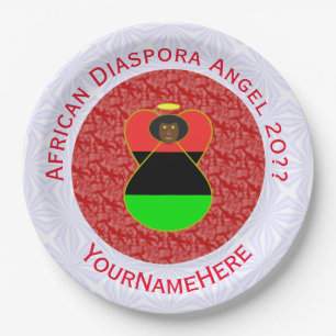Assiettes En Carton Drapeau de la diaspora africaine rouge ange person