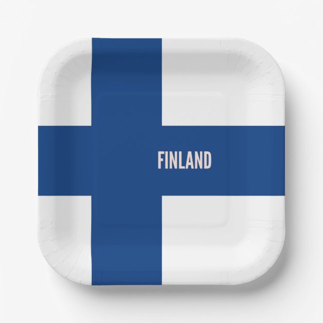 Assiettes En Carton Drapeau de la Finlande (Recto)
