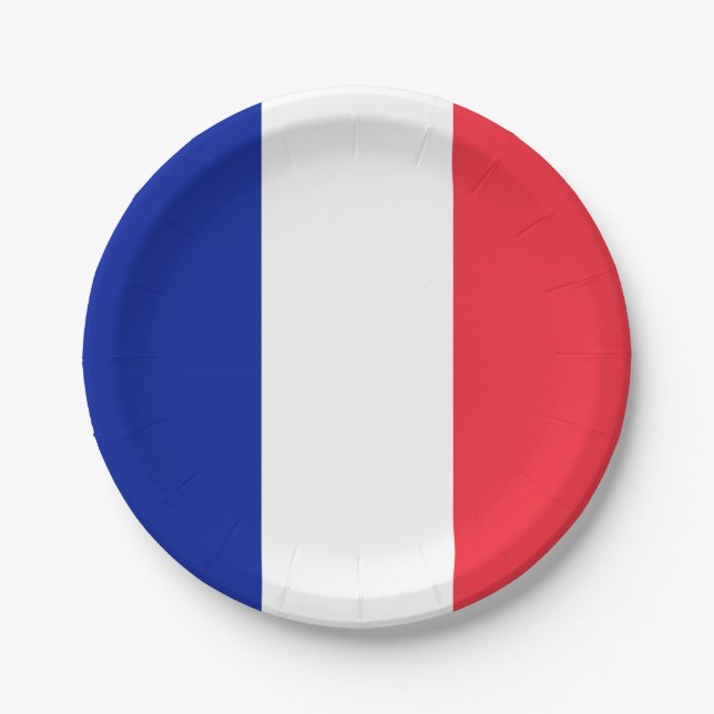 Assiettes En Carton Drapeau de la France (Devant)
