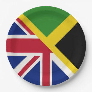Assiettes En Carton Drapeau de la Jamaïque   Drapeau de la moitié Jama